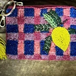 Anthropologie Beaded Coin Purse: LEMON Picnic Edition AHmazing Gift Card Holder